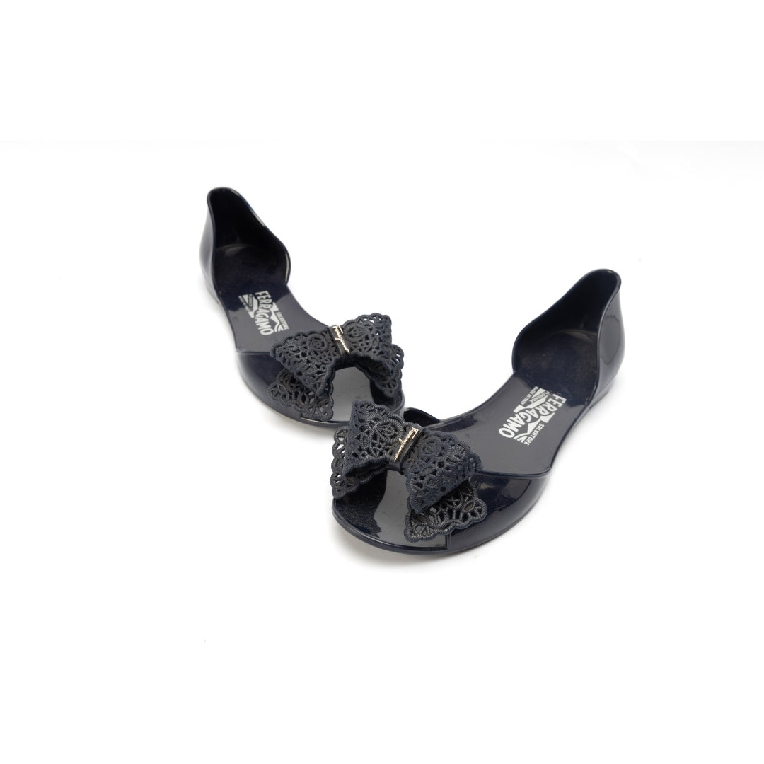 Salvatore Ferragamo Jelly Barbados Bow Flats