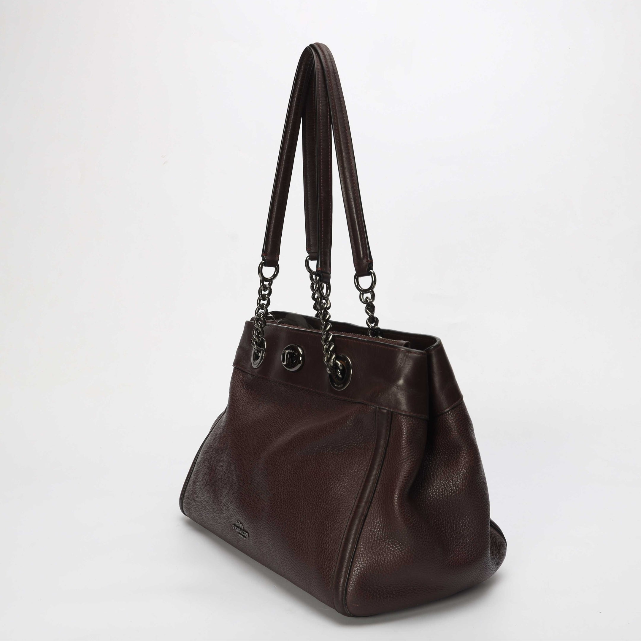 Coach Brown Turnlock Edie Shoulder Bag