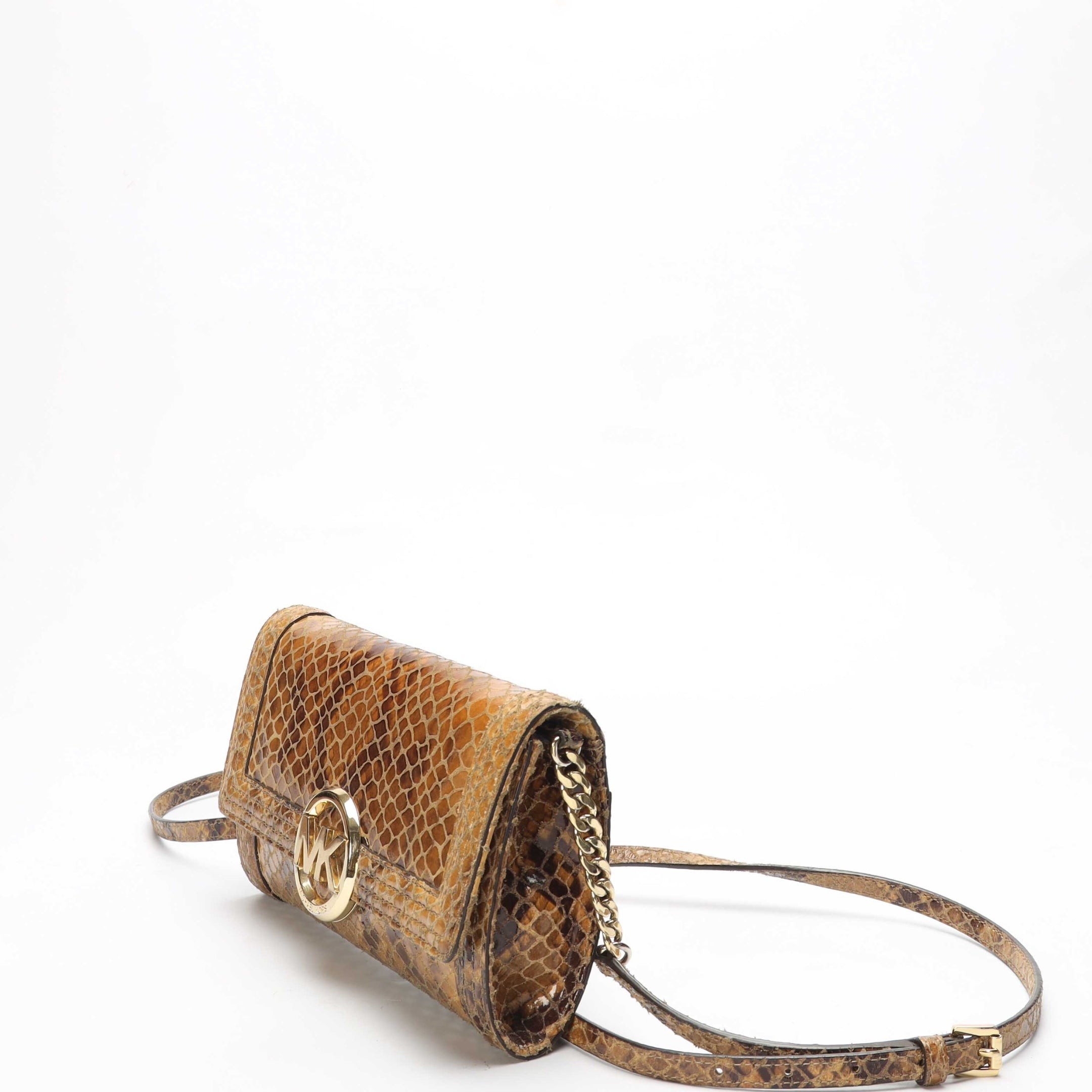 Michael Kors Fulton Python Embossed Crossbody Bag