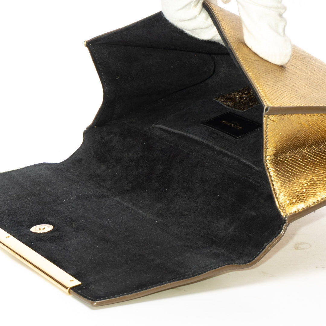 Saint Laurent Gold Belle De Jour Clutch
