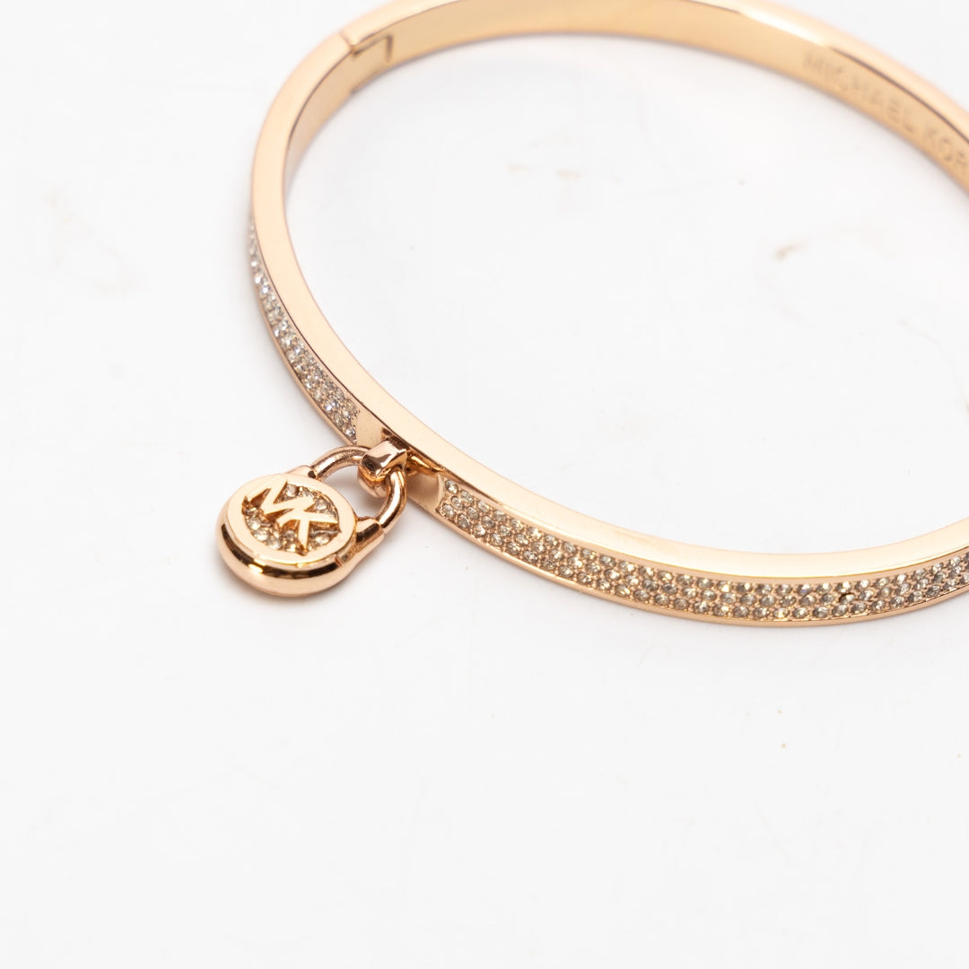 Michael Kors Pave Lock Logo Bangle