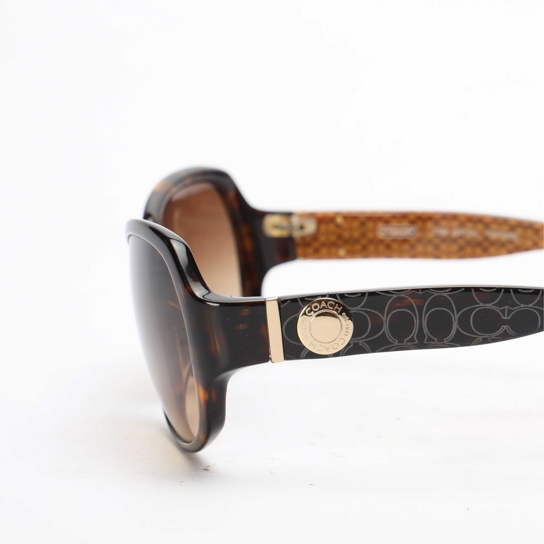 Coach Signature Logo Frame Brown Sunglasses