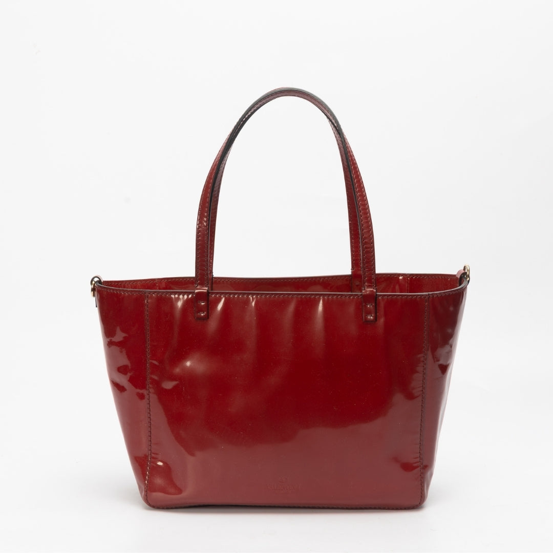 Valentino Red Leather Rockstud Trapeze Tote