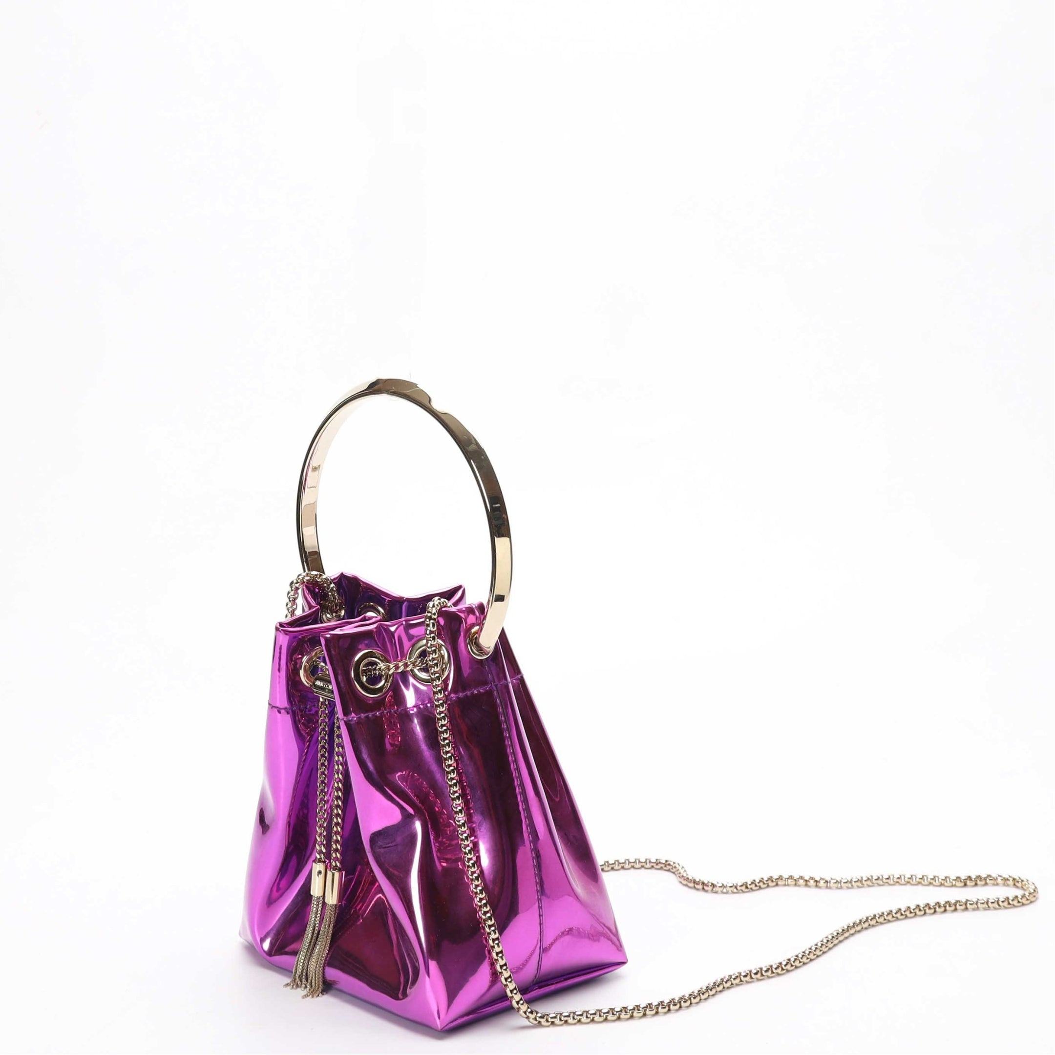 Jimmy Choo Bon Bon Purple Top Handle Bucket Bag
