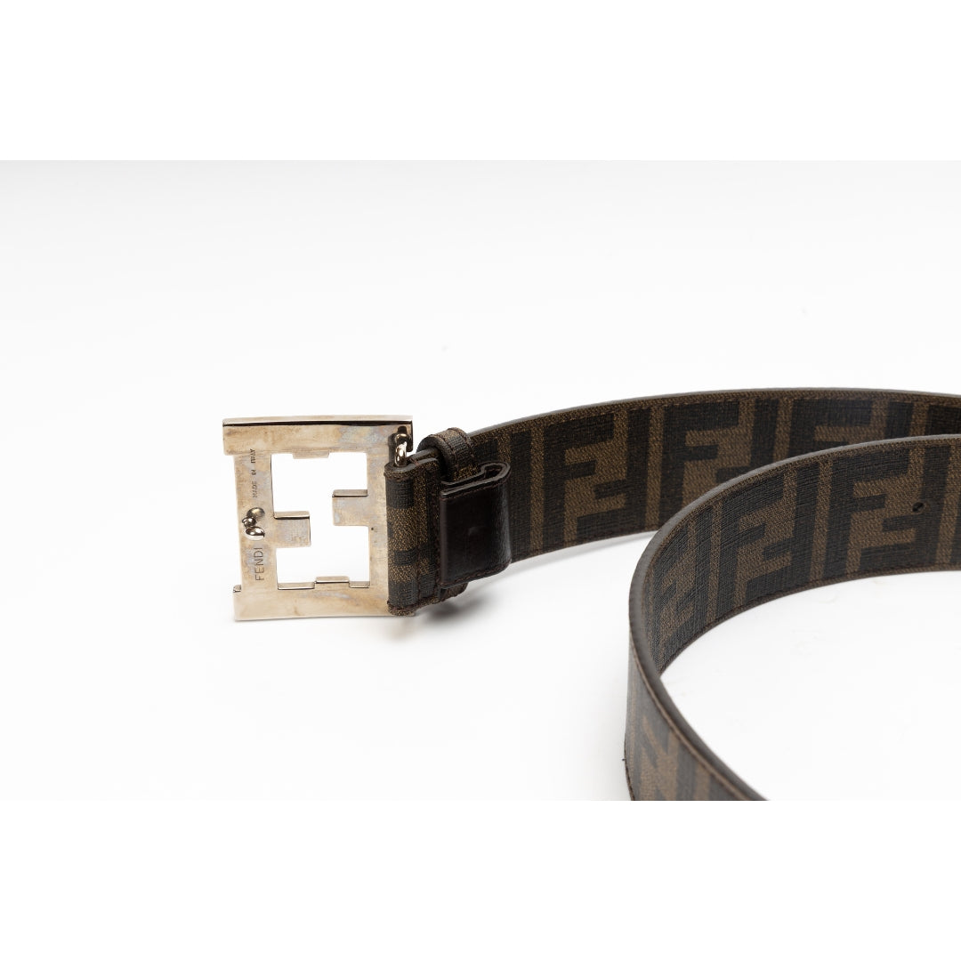 Fendi Zucca FF Logo Leather Belt