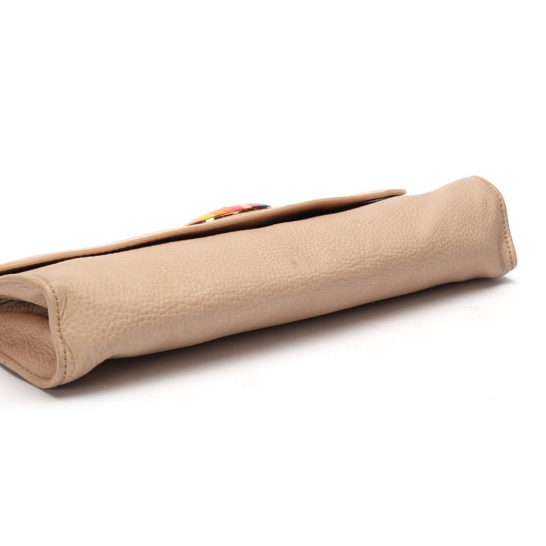 Tory Burch Pink Emma Rainbow Logo Clutch