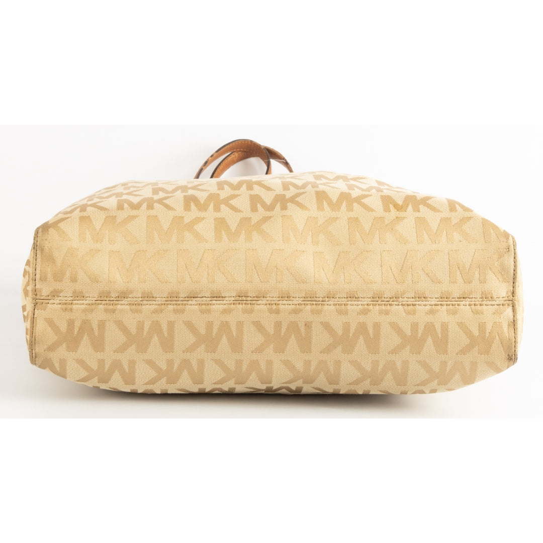 Michael Kors Beige Logo Canvas Tote