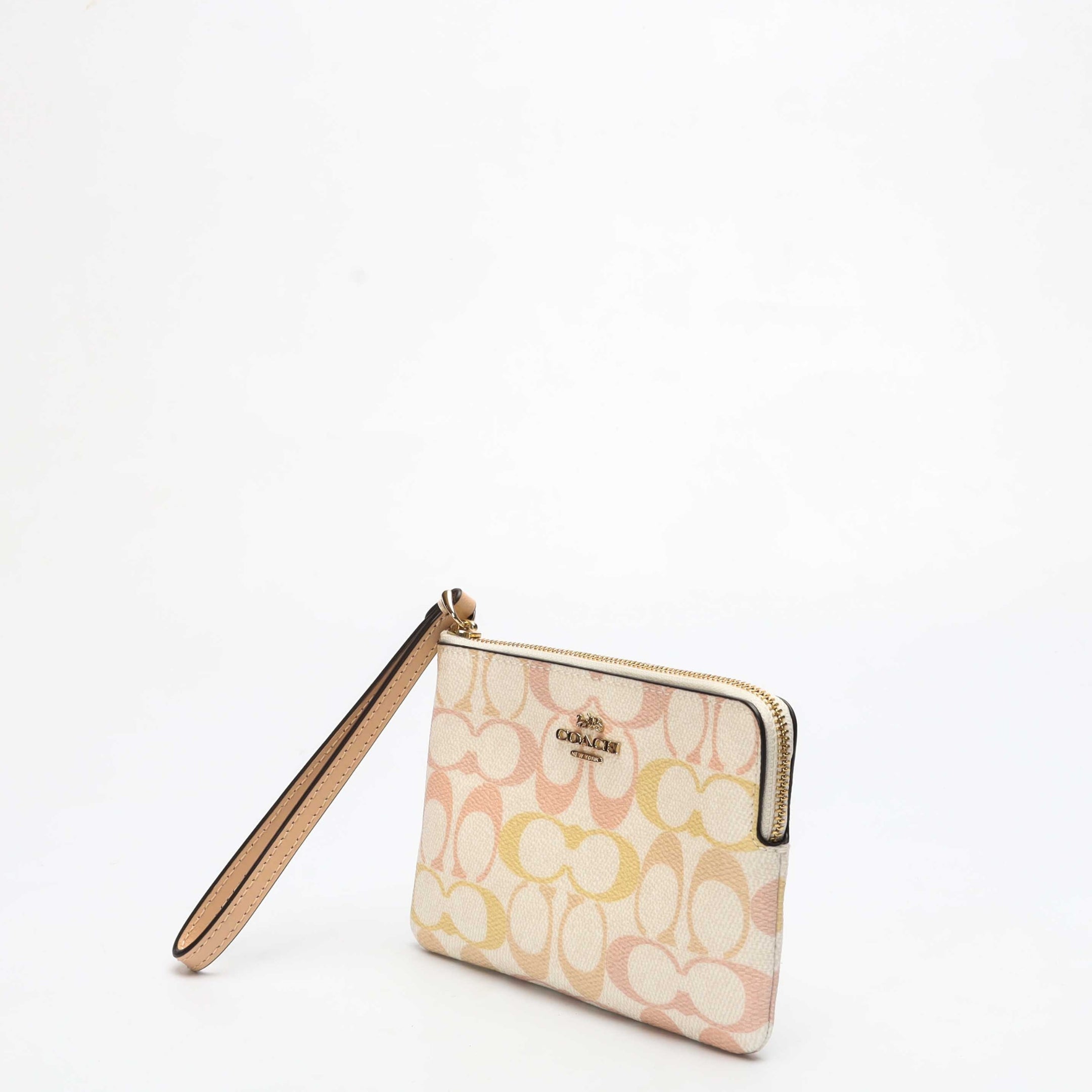 Coach Pretty Signature Canvas Zip Wristlet