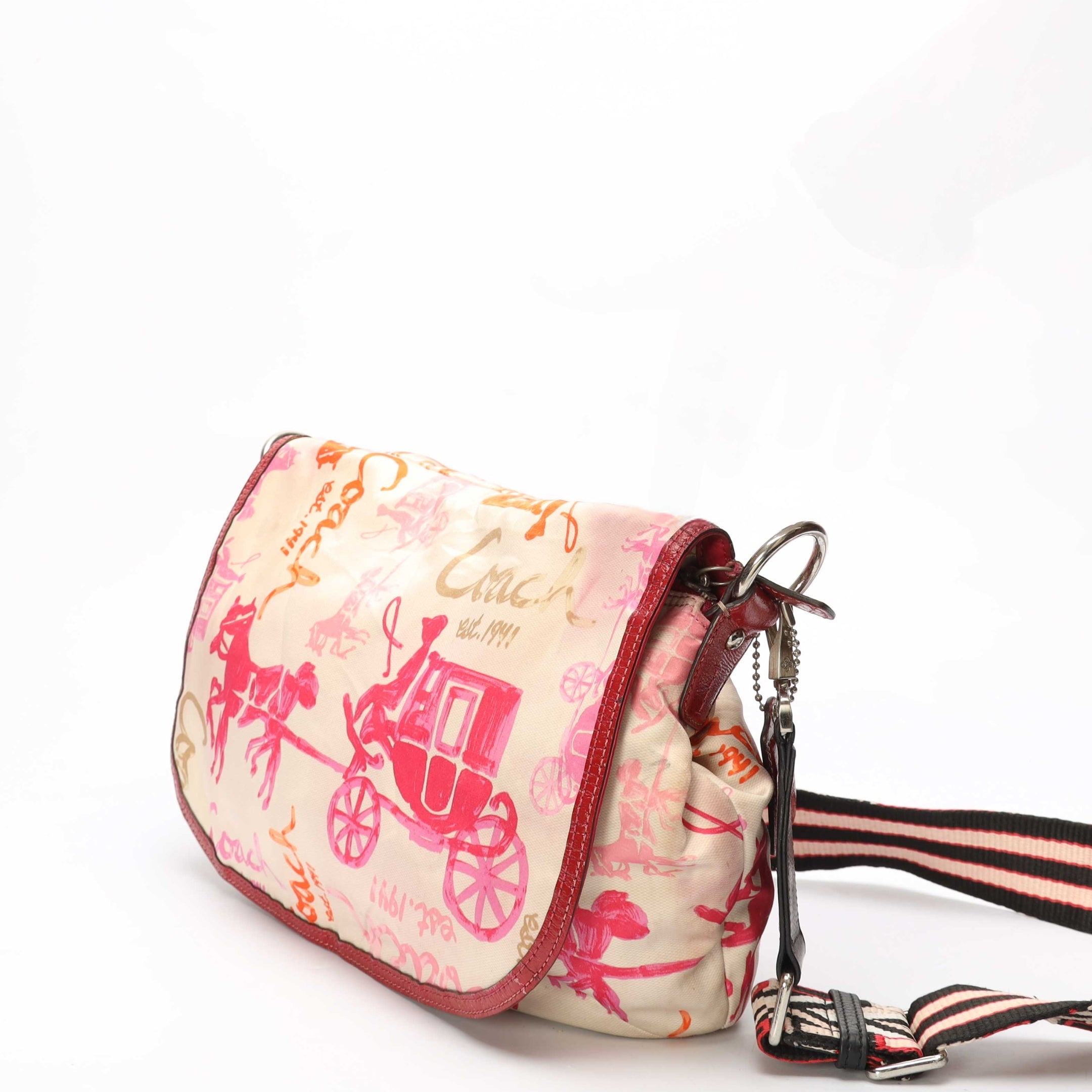Coach Carriage Print Flap Crossbody Bag