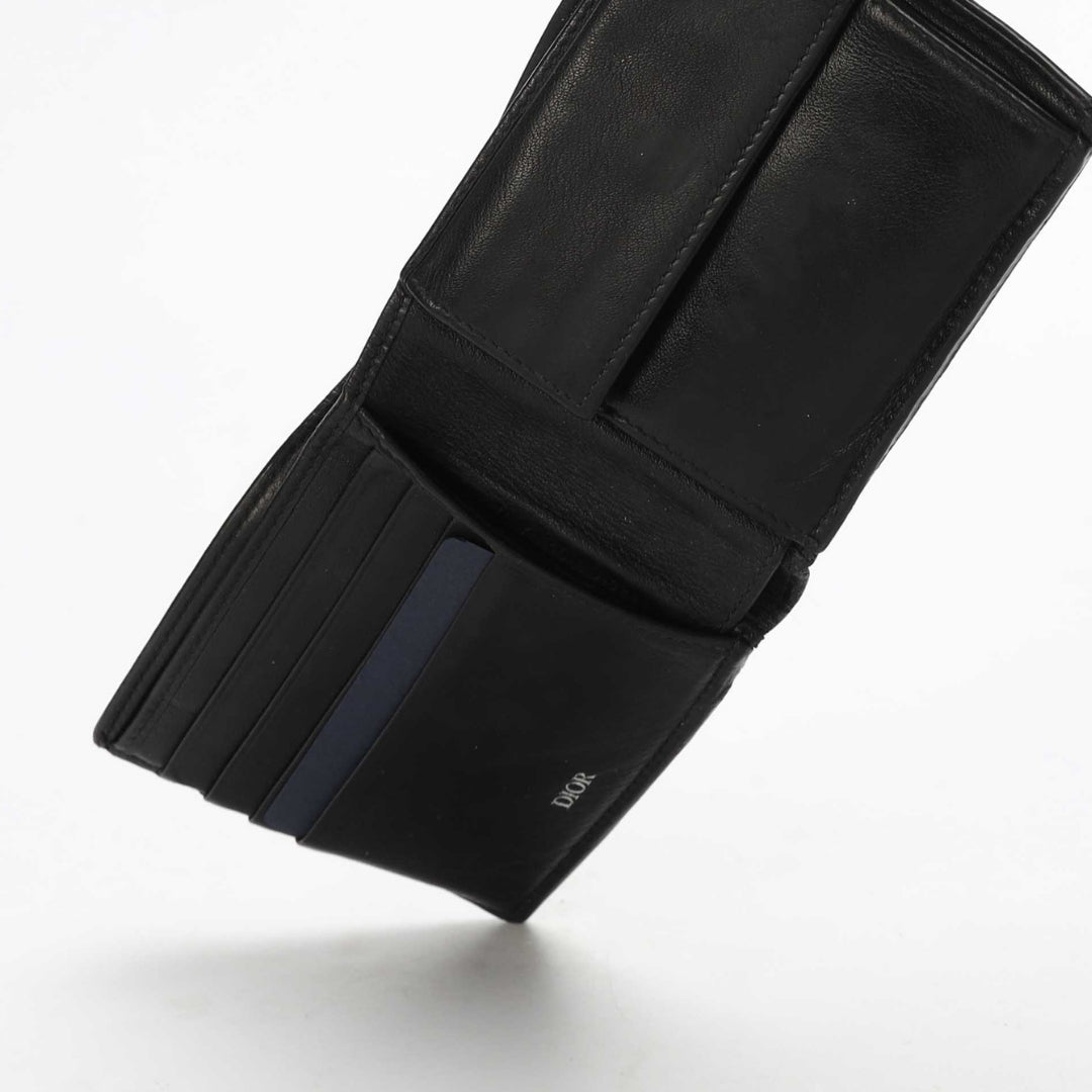 Dior Black Oblique Galaxy Leather Wallet