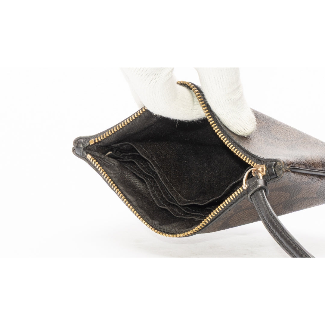 Coach Brown Monogram Medium Wristlet