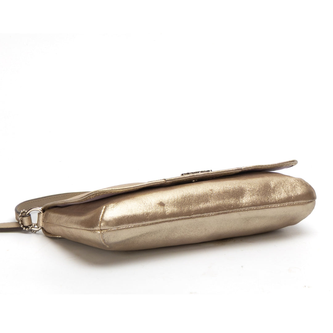Coach Ashley Metallic Gold Pochette Bag