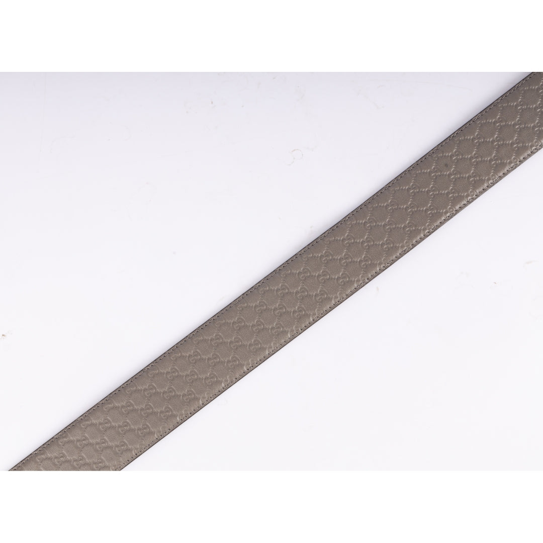 Gucci Micro Guccissima Embossed Leather Buckle Belt