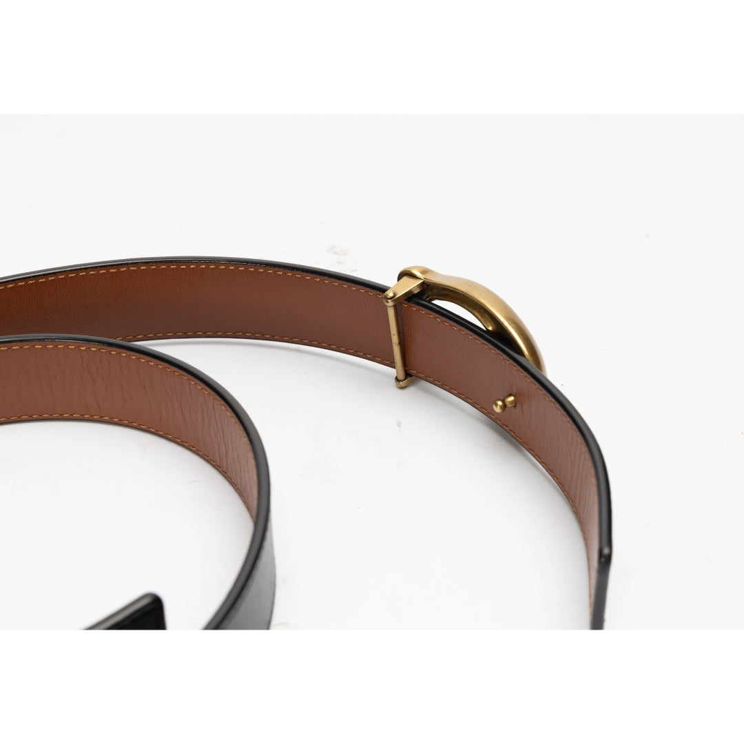 Coach Signature Buckle Reversible Belt