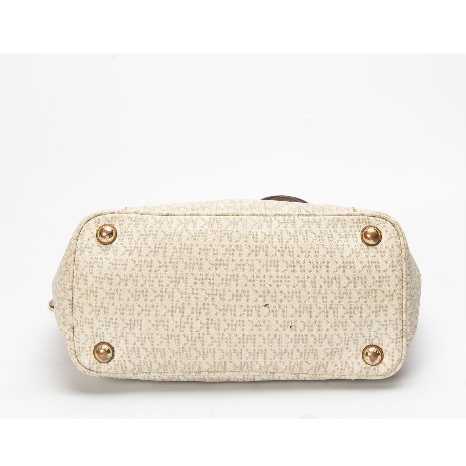 Michael Kors Off White Signature Canvas Jet Set Tote