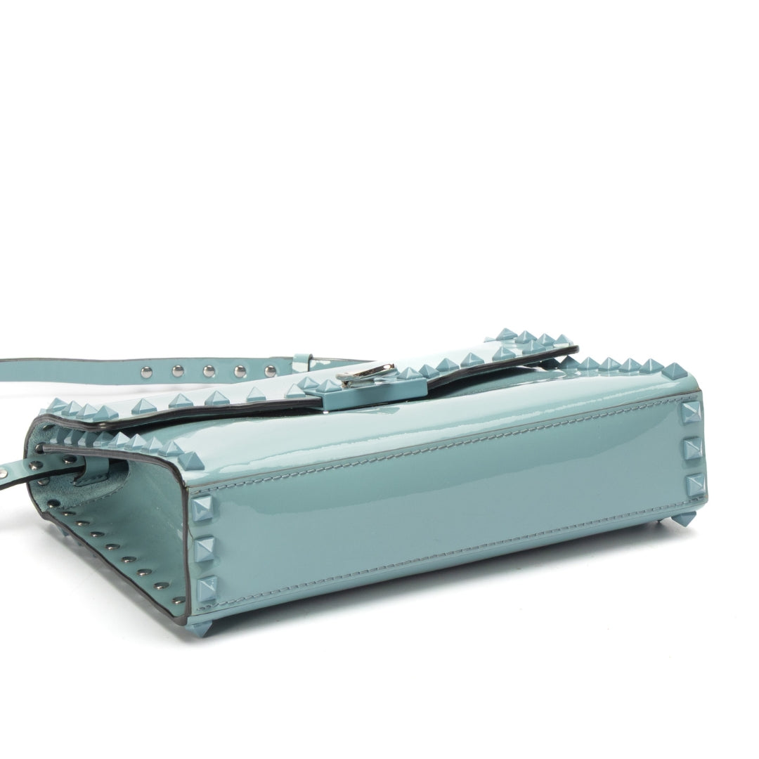 Valentino Blue Rockstud Flap Crossbody Bag