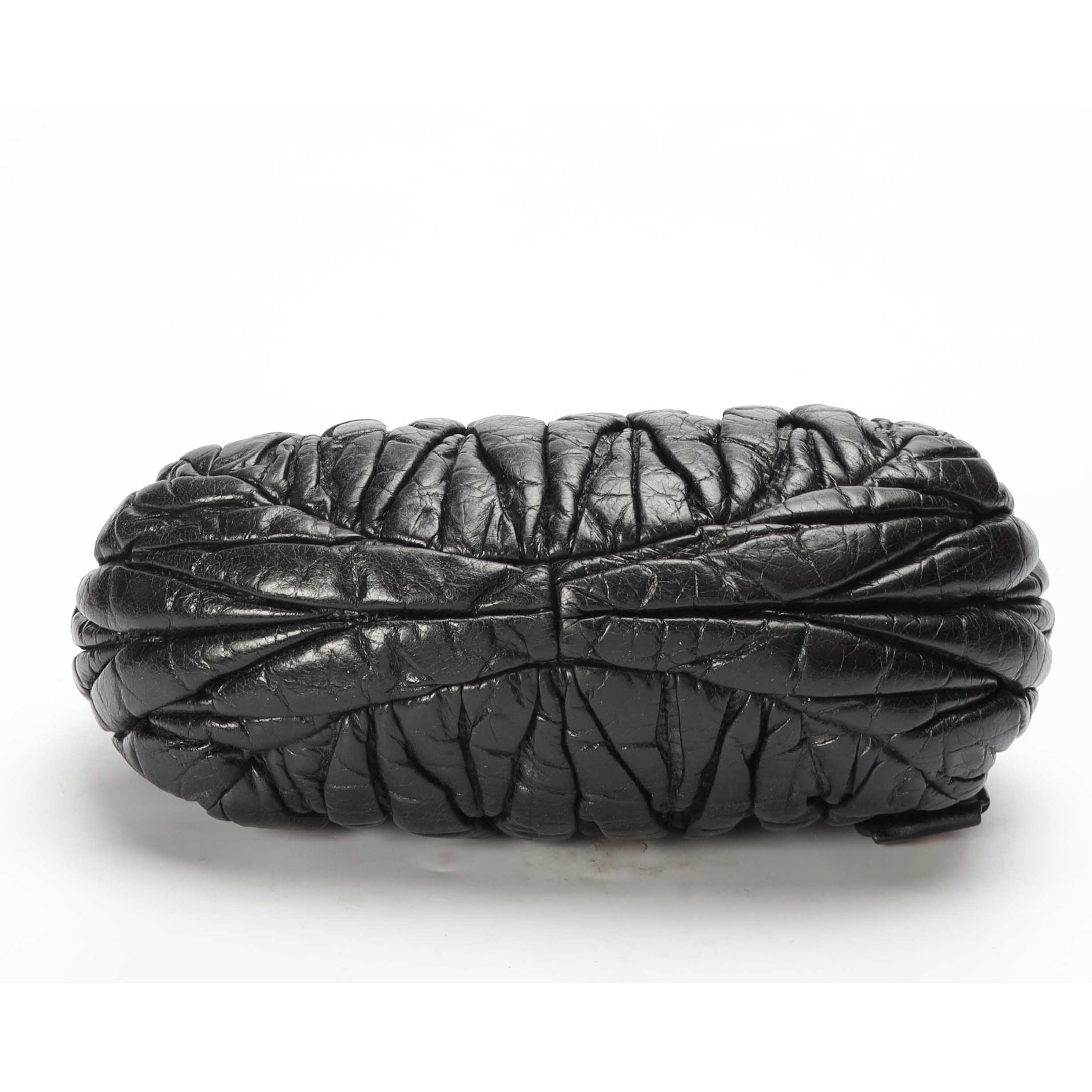 Miu Miu Black Matelasse Lux Bauletto Aperto Satchel