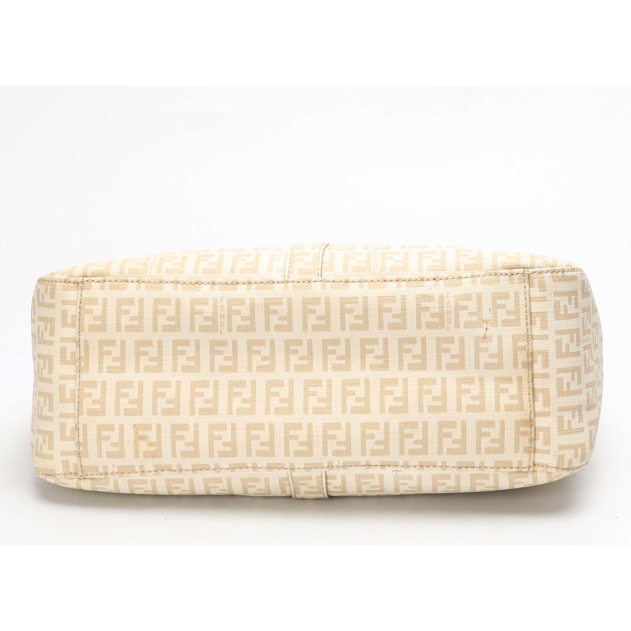 Fendi Beige Zucchino Coated Canvas FF Handle Tote