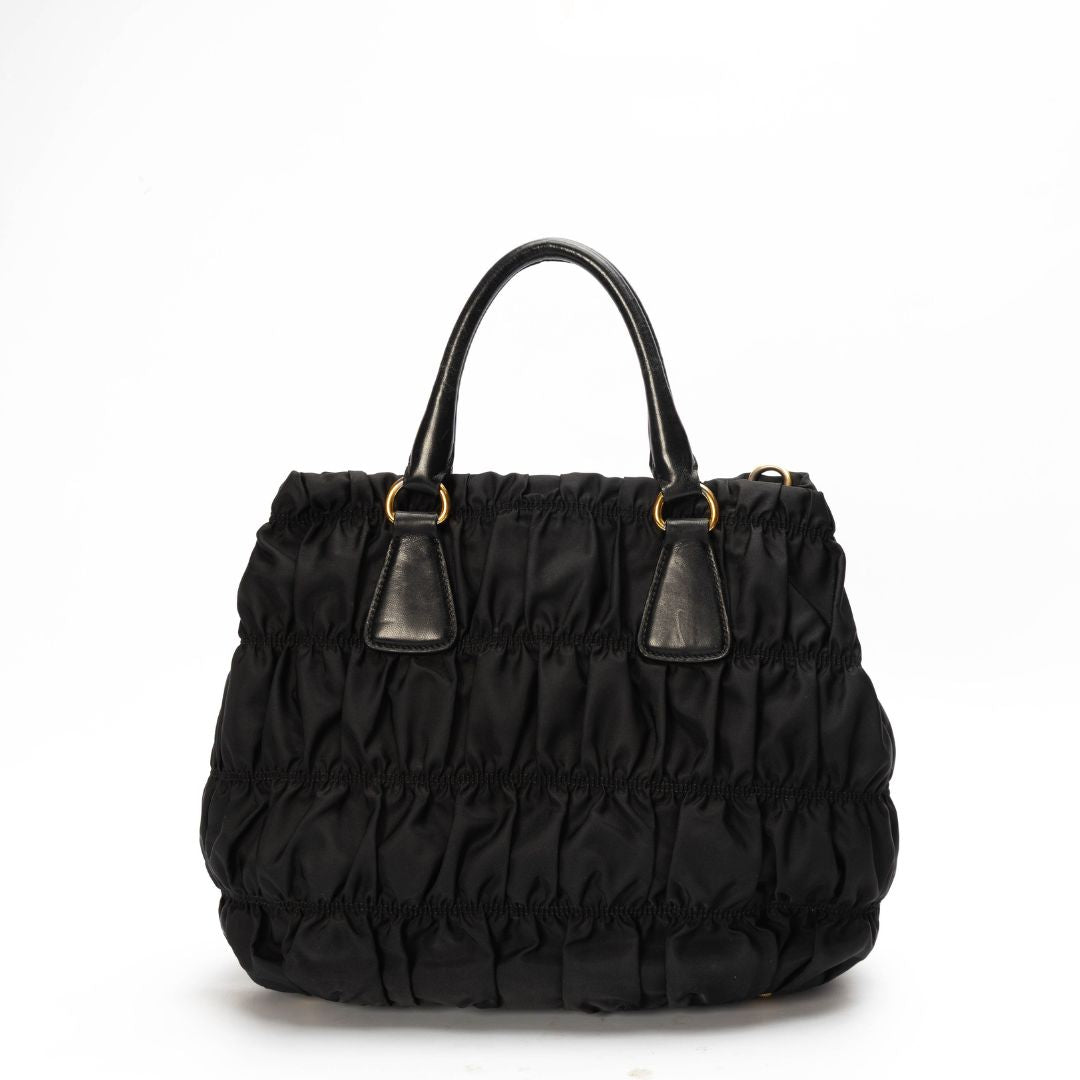Prada Black Tessuto Nylon Gaufre Tote