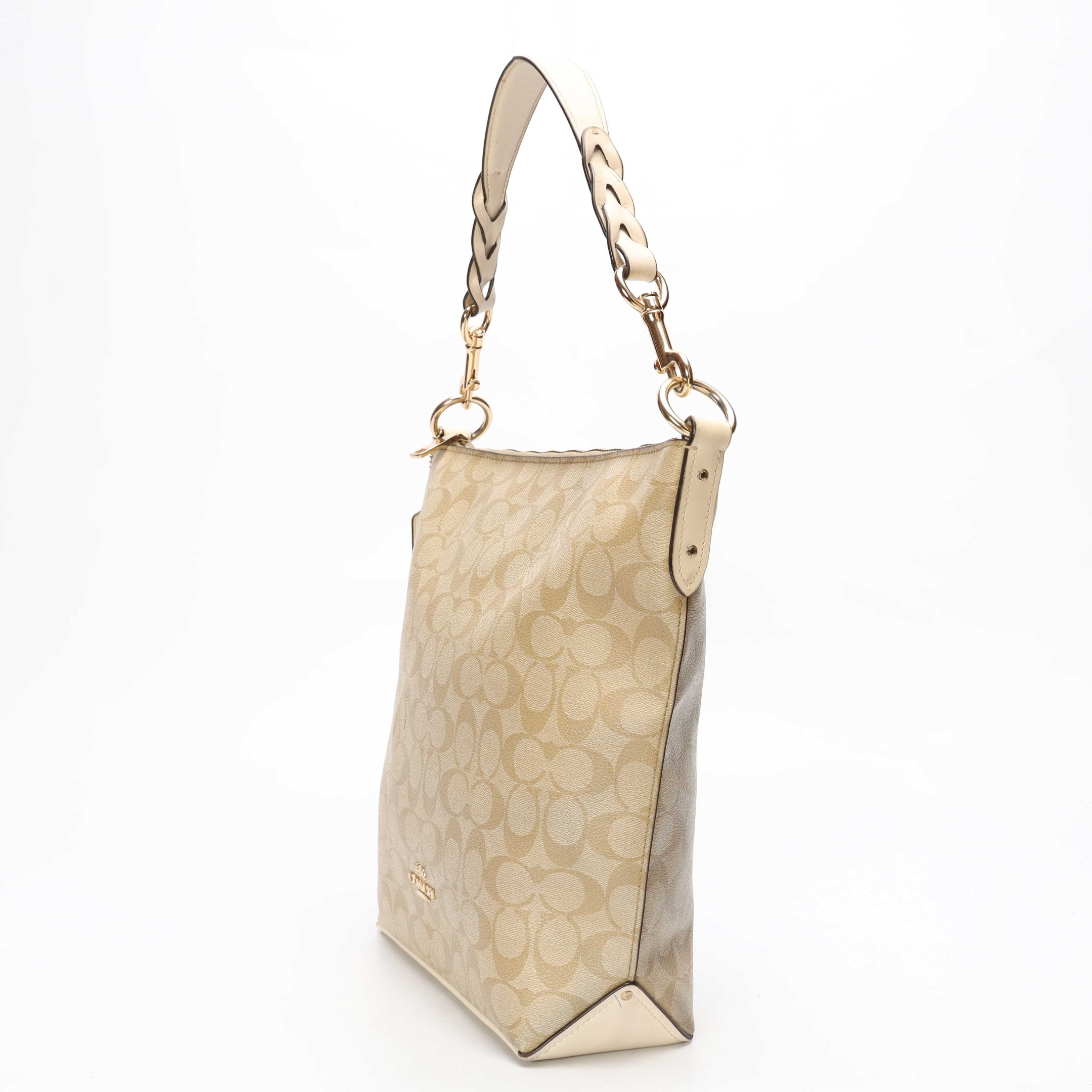Coach Beige Logo Abby Duffle Shoulder Bag