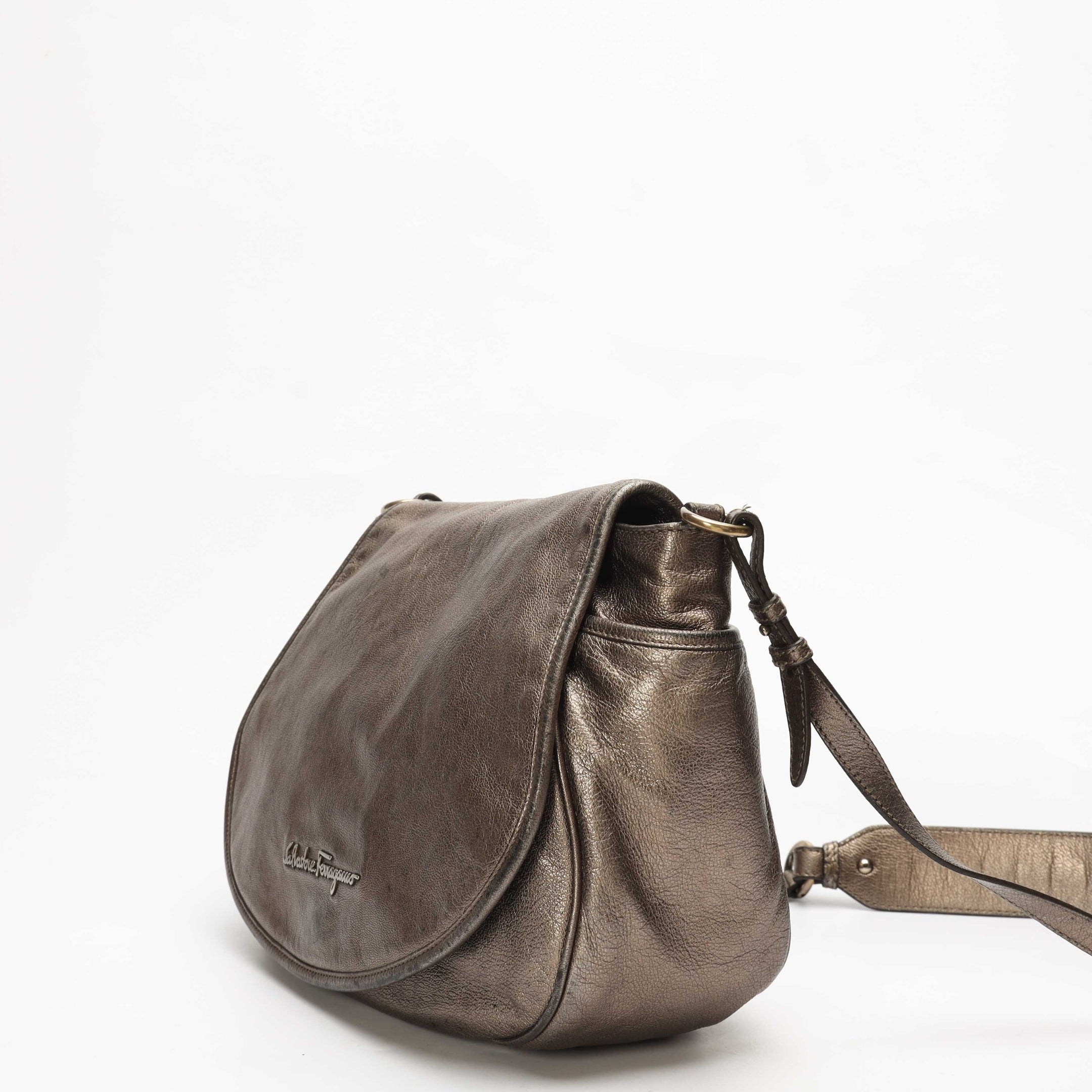 Salvatore Ferragamo Metallic Messenger Bag