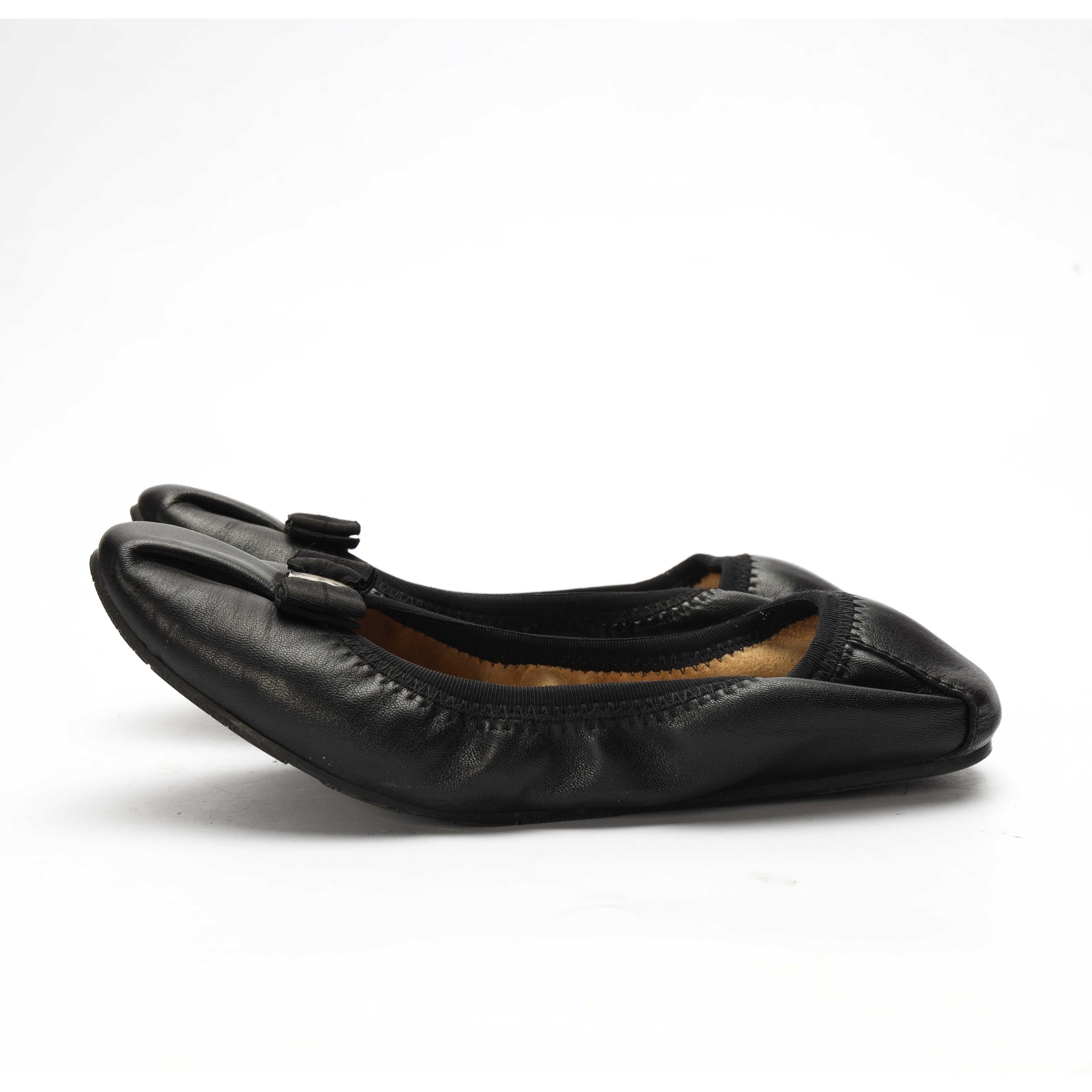Salvatore Ferragamo Black My Joy Leather Ballet Flats