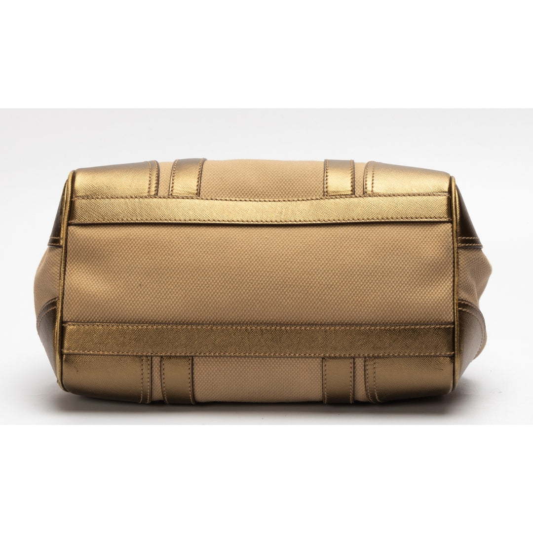 Prada Canvas and Saffiano Leather Doctor Bag