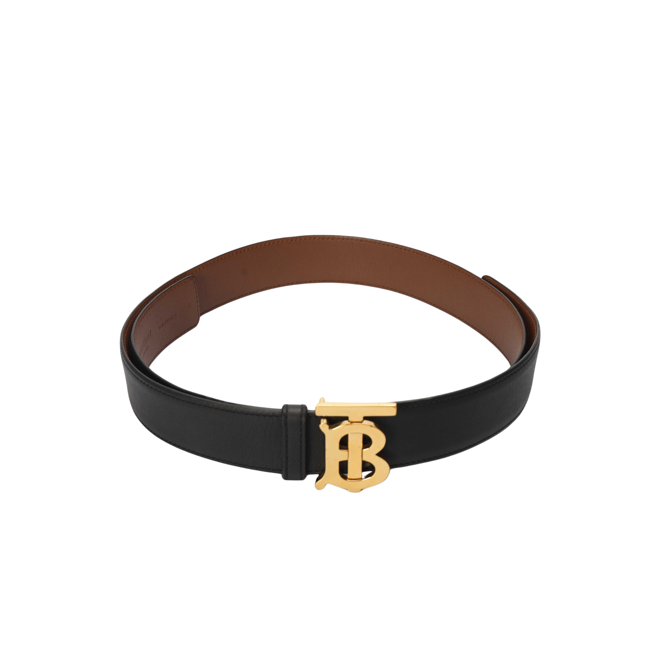 Burberry Thin Leather Reversible TB Belt