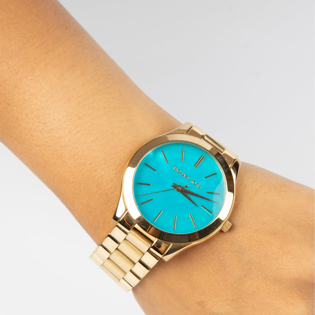 Michael Kors Metallic Blue Dial Watch