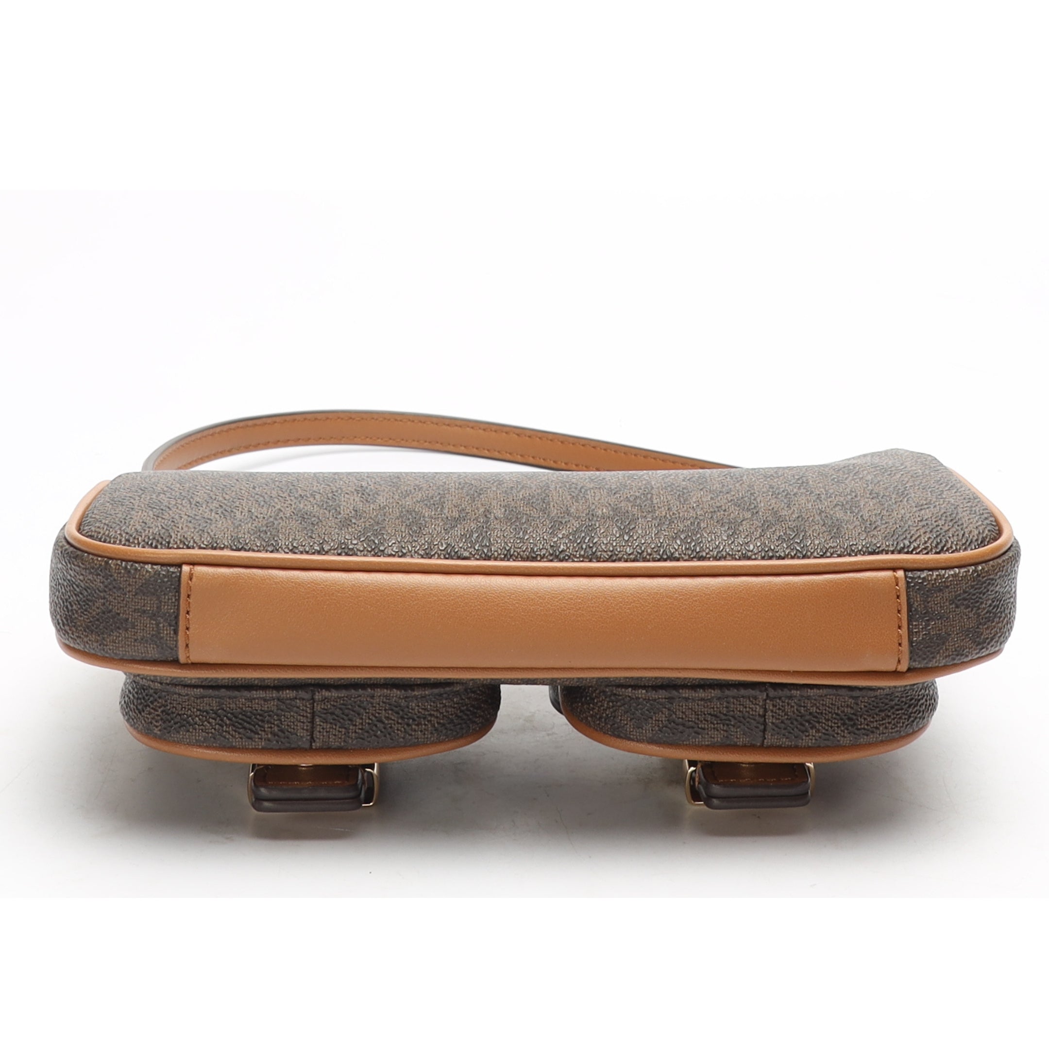 Michael Kors Brown Zoe Small Signature Logo Pochette