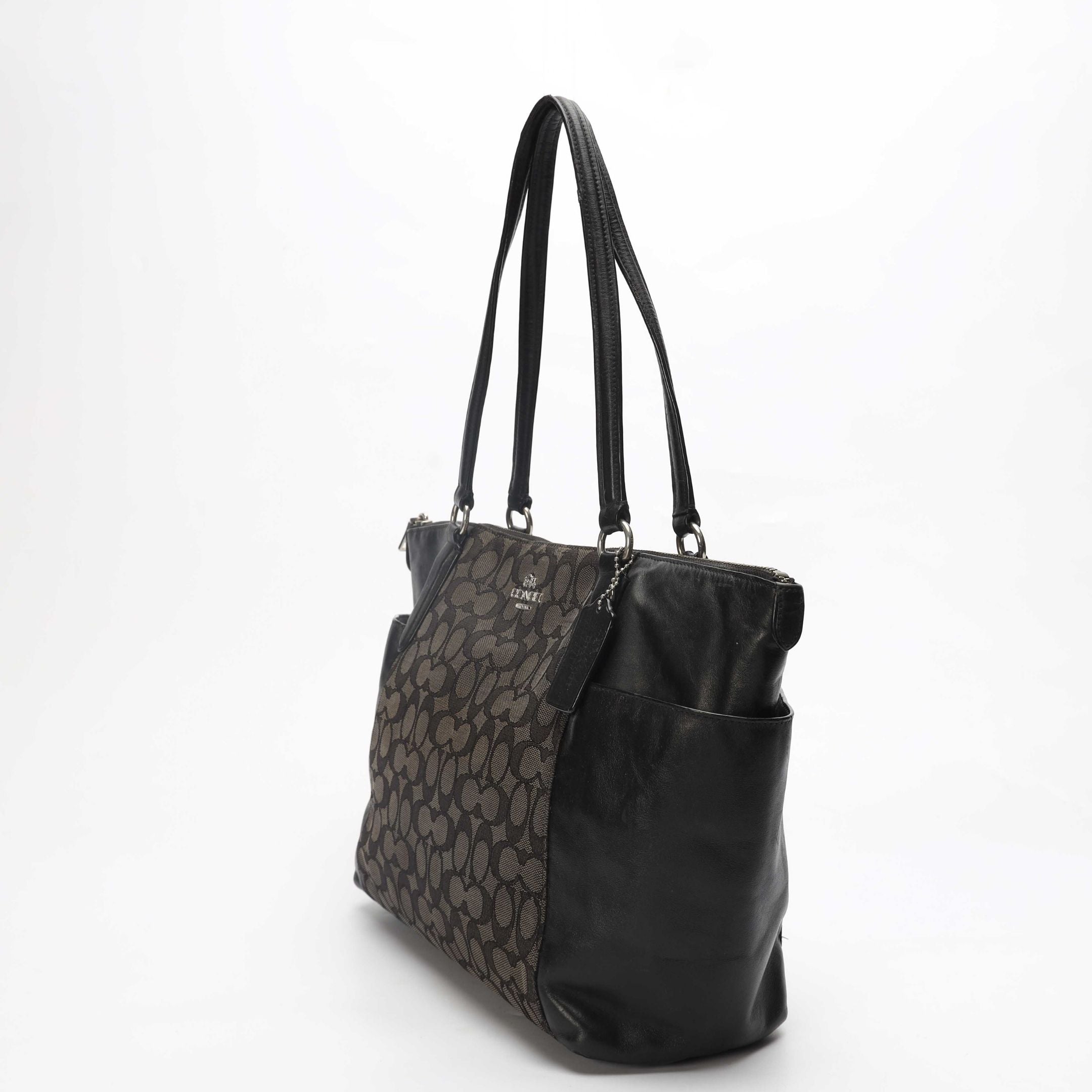 Coach Black Signature Canvas Ava Tote