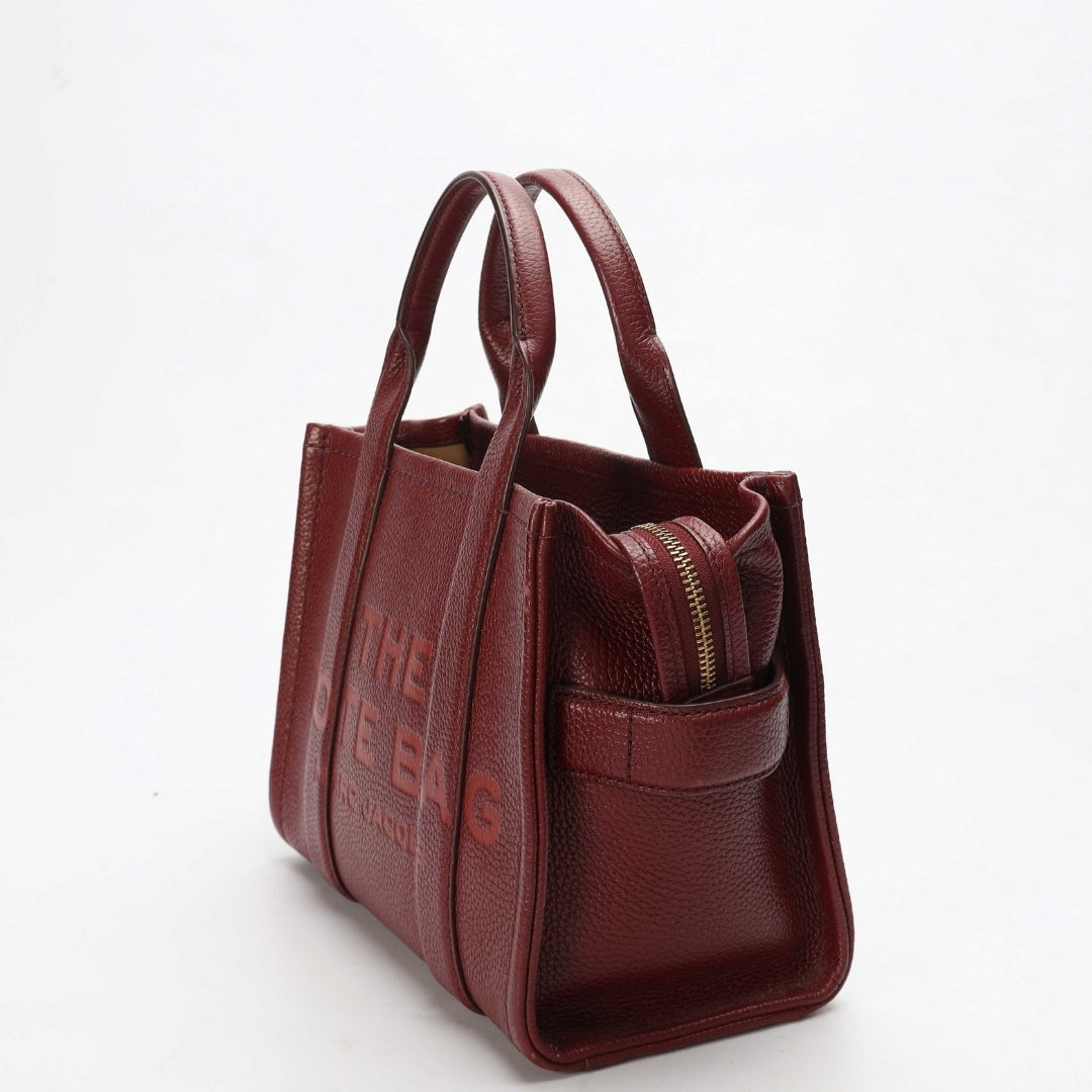 Marc Jacobs Maroon The Leather Small Tote