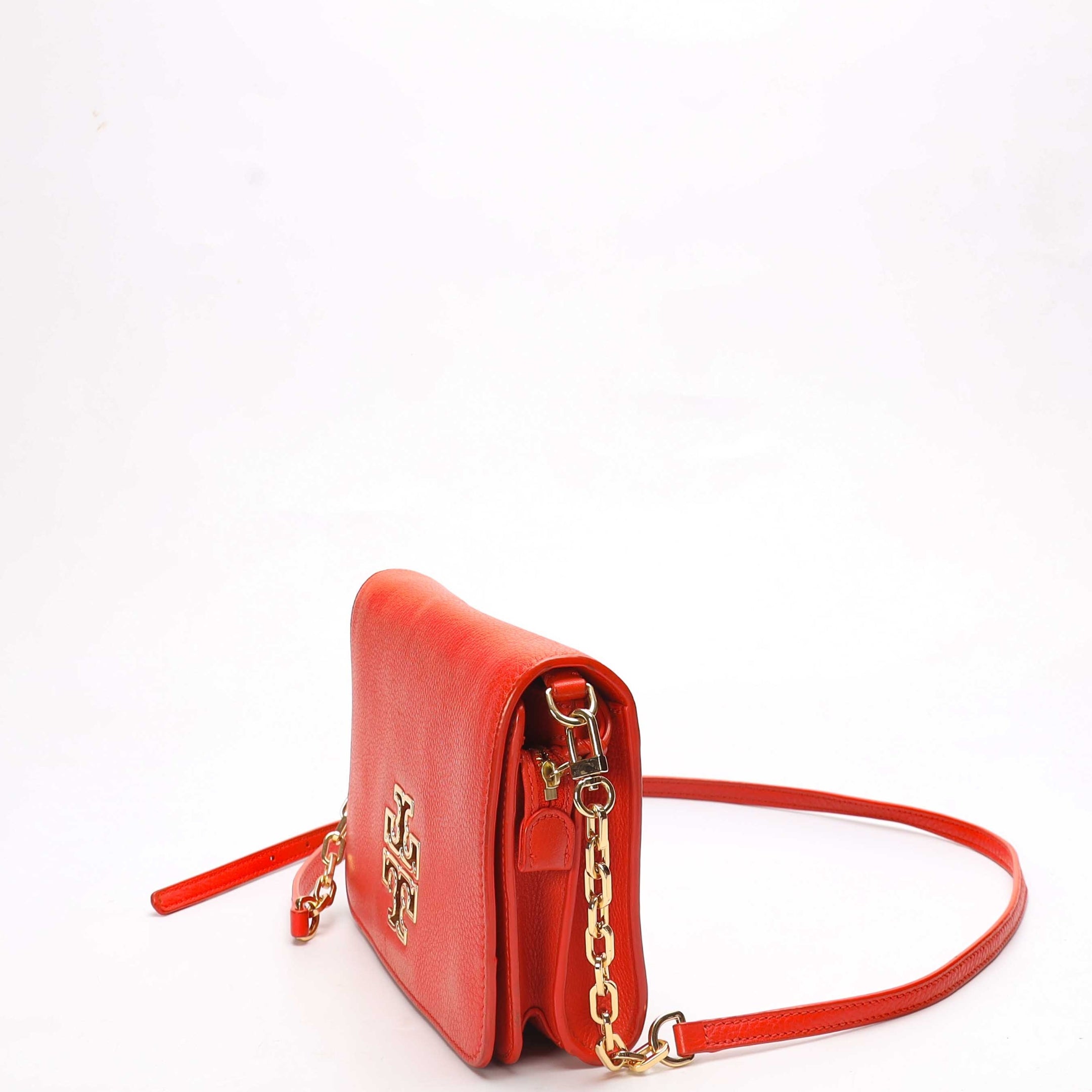 Tory Burch Britten Red Chain Crossbody Bag