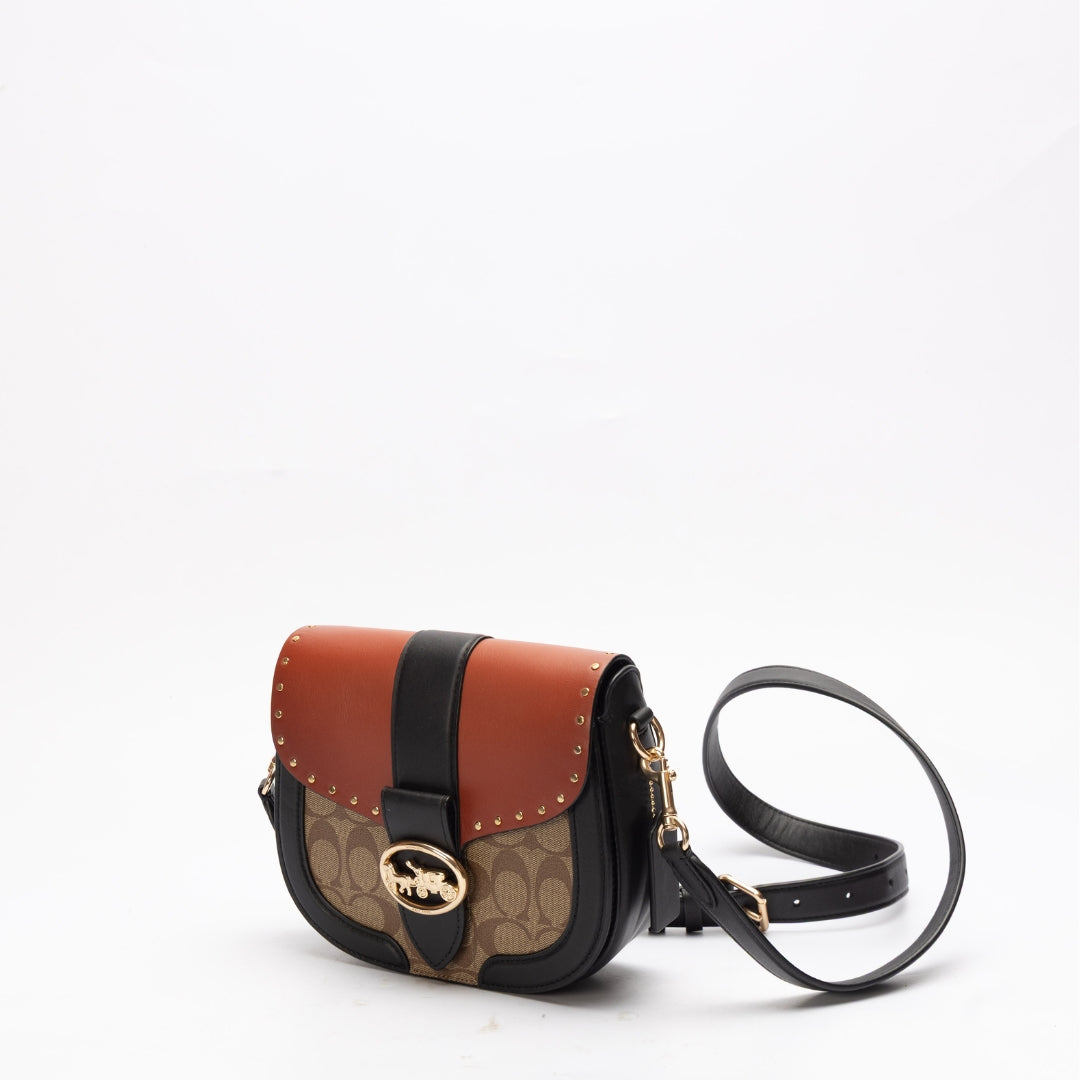 Coach Georgie Saddle Bag In Colorblock