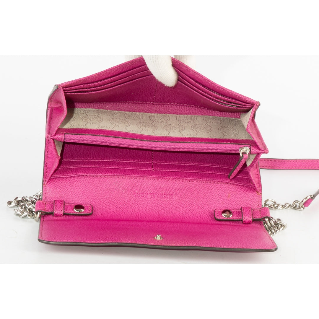 Michael Kors Jet Set Travel Saffiano Leather Chain Wallet