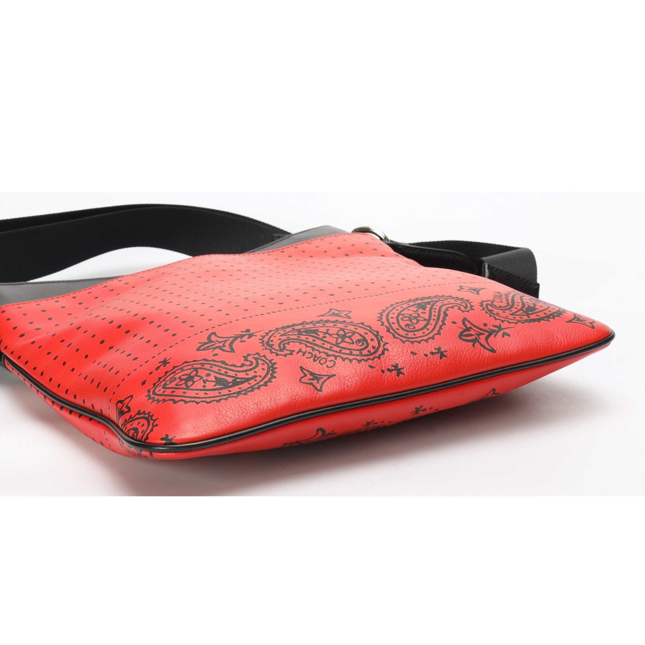 Coach Red & Black Bandana Print Messenger Bag