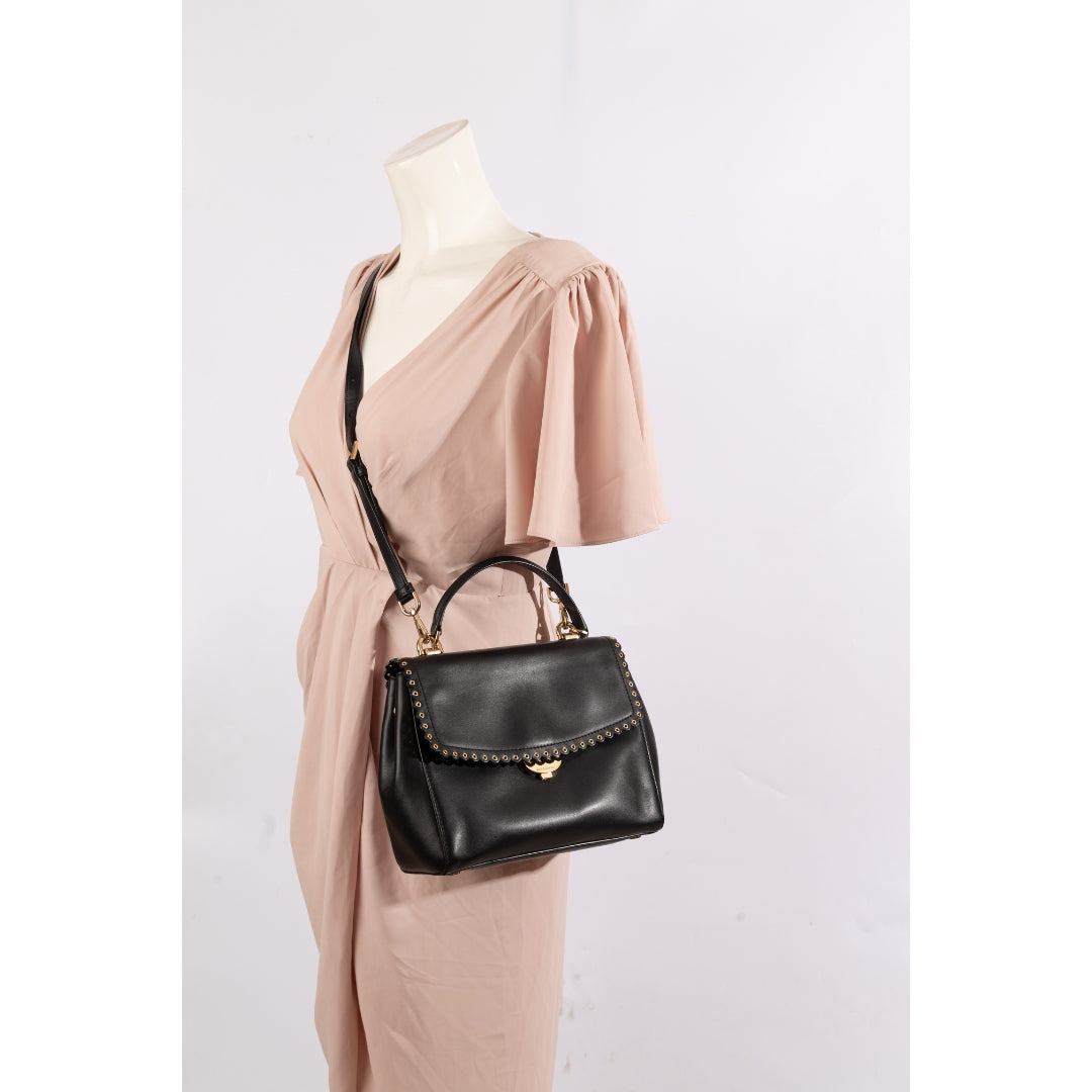 Michael Kors Black Medium Ava Top Handle Satchel