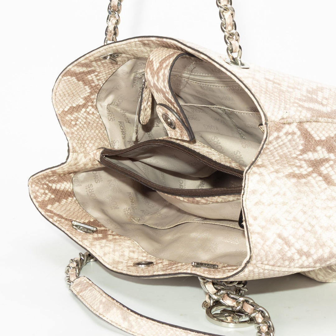 Michael Kors Python Embossed Leather Shoulder Bag