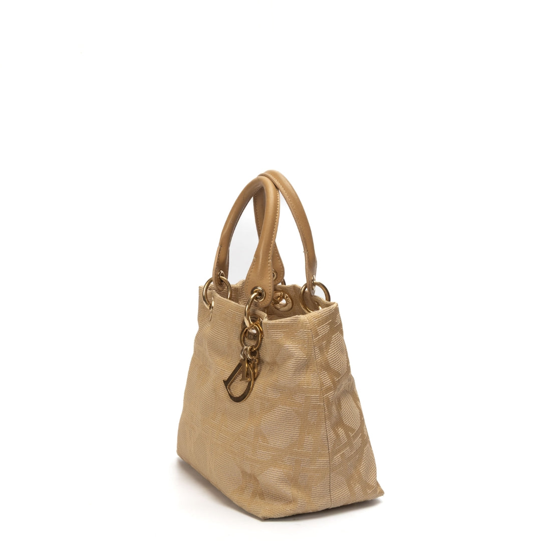 Dior Cannage Jacquard Canvas Lady Dior Bag