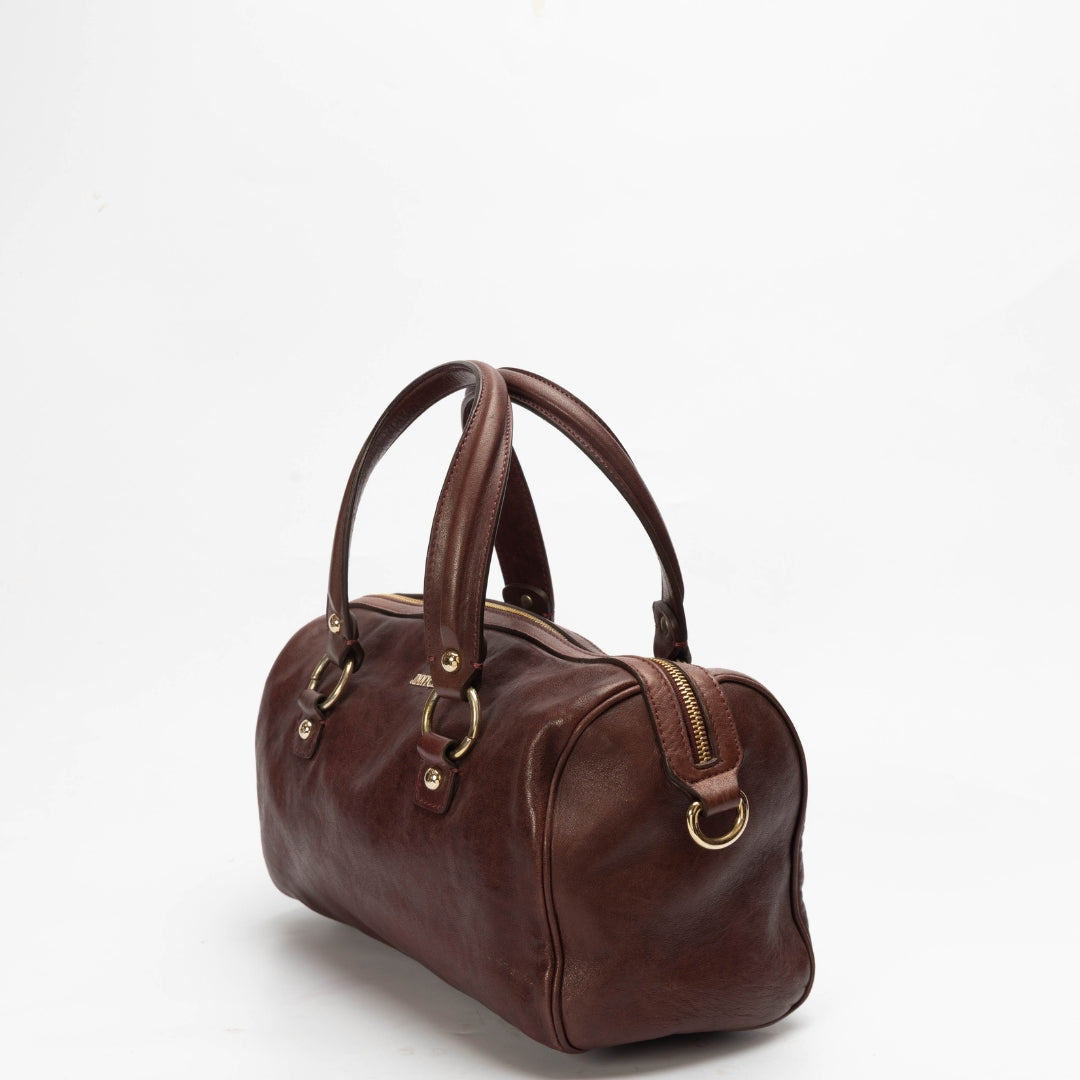 Jimmy Choo Brown Python Satchel