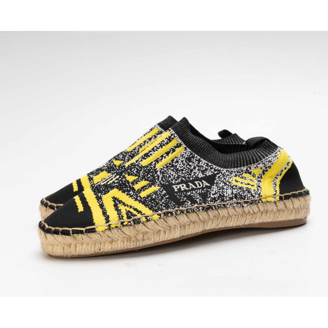Prada Multi Embroidered Logo Espadrille