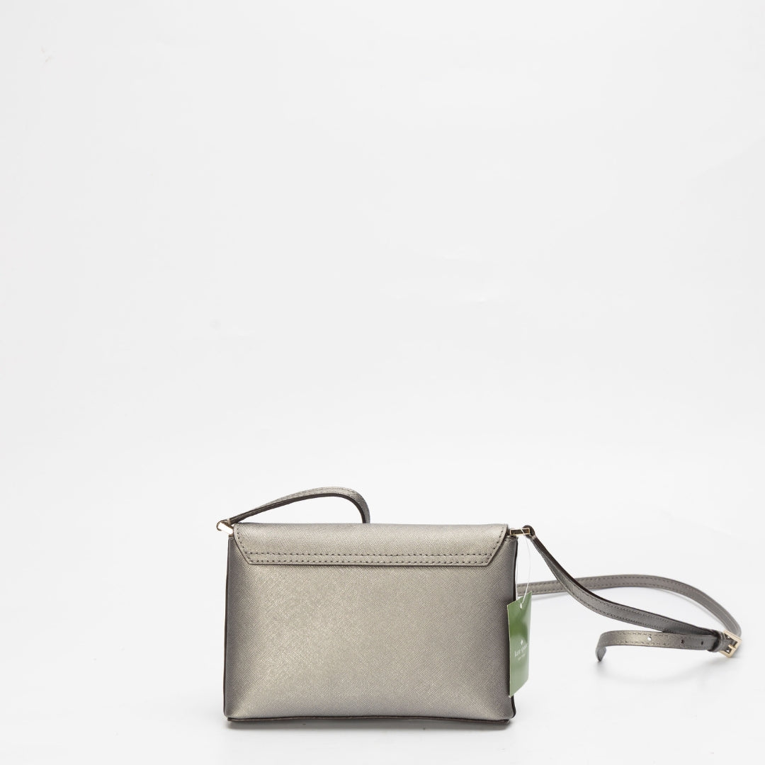 Kate Spade Grey Saffiano Leather Crossbody Bag