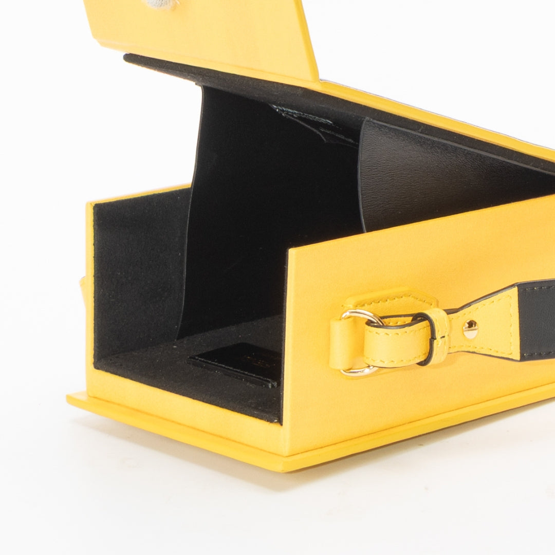 Fendi Vitello Logo Yellow Vertical Box Bag