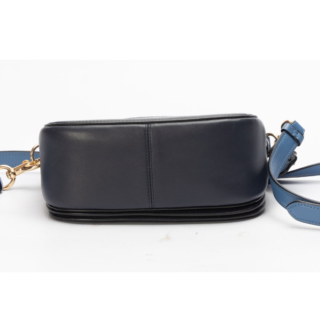Coach Blue Saddle Bag With Horse And Carriage Dot Print