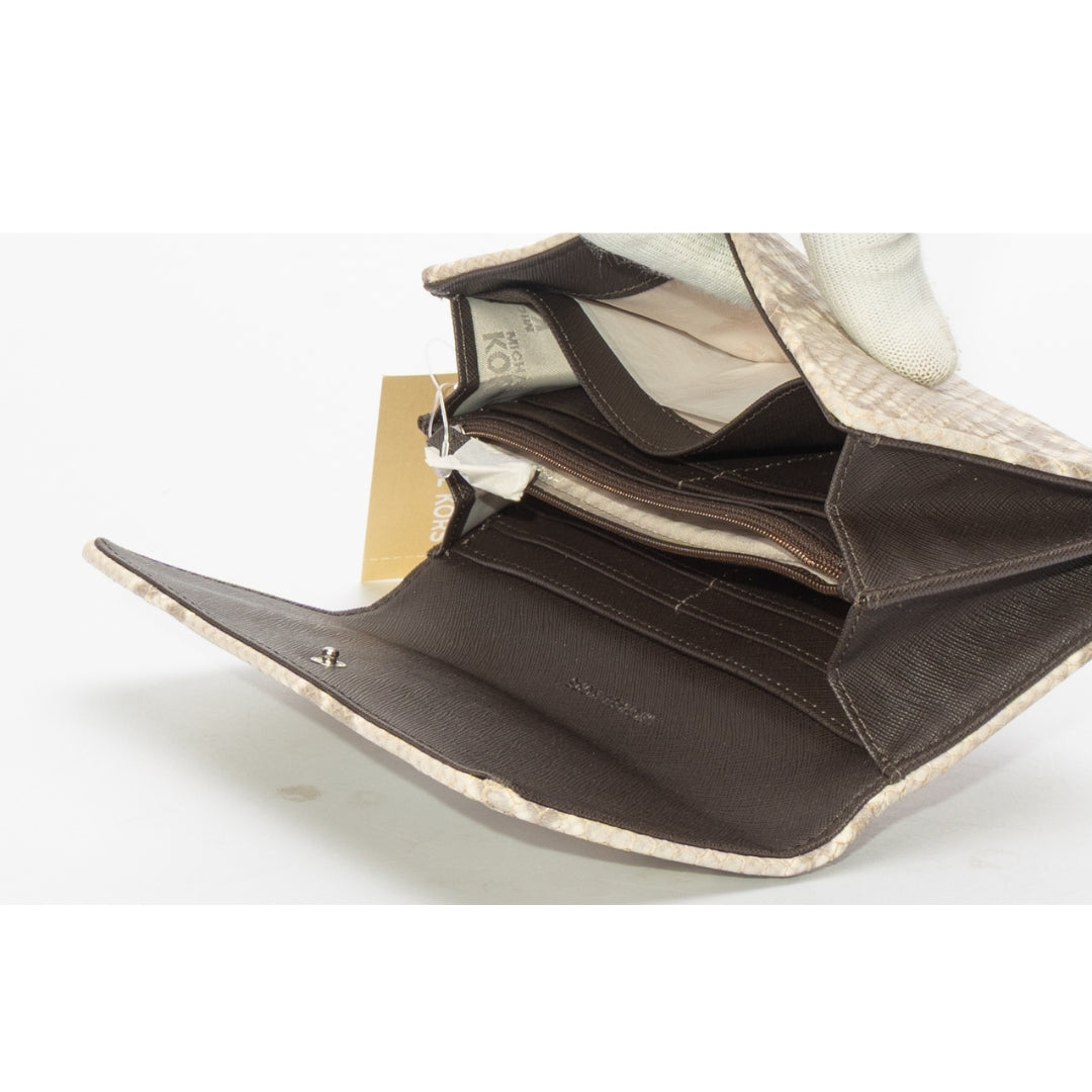 Michael Kors Grey Python Flap Continental Wallet