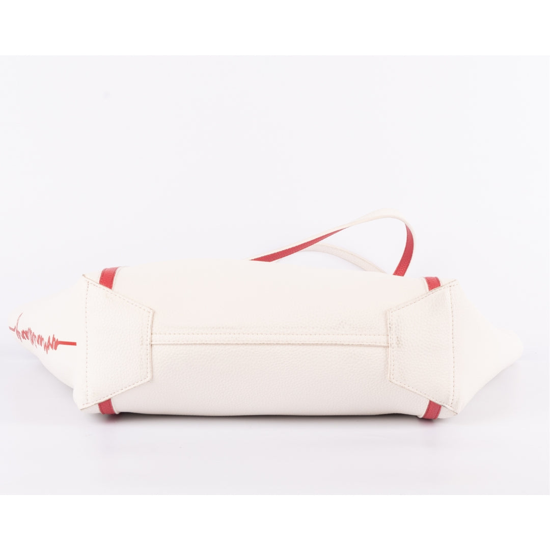 Armani Exchange White & Red Reversible Tote Bag With Pouch