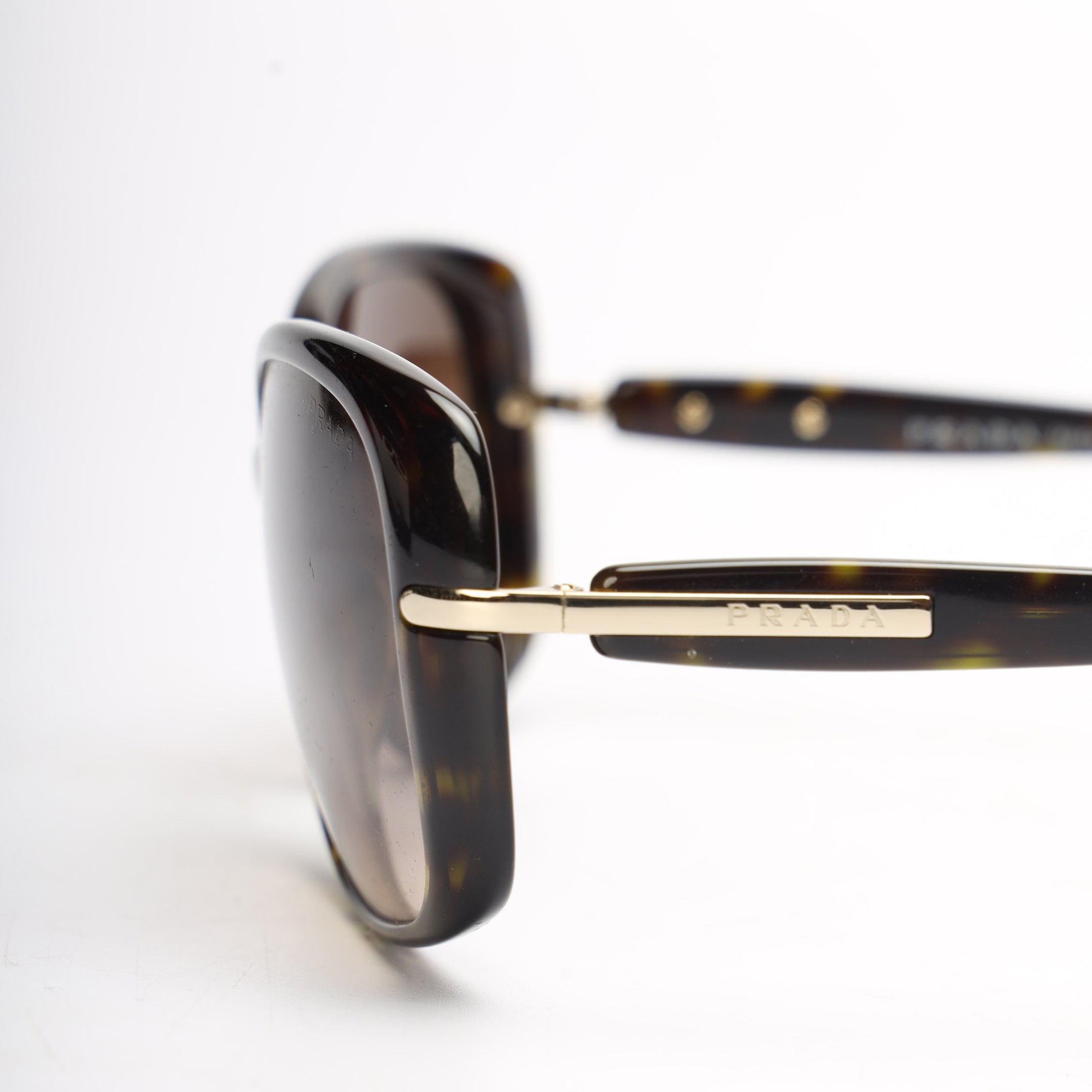 Prada Brown Havana Tortoise Full Rim Sunglasses