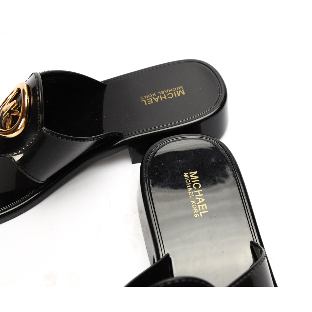 Michael Kors Black Hannah Jelly T-Strap Sandal