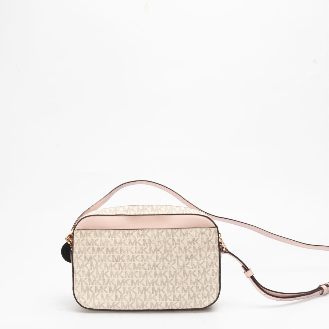 Michael Kors Jet Set Logo Vanilla Crossbody Bag