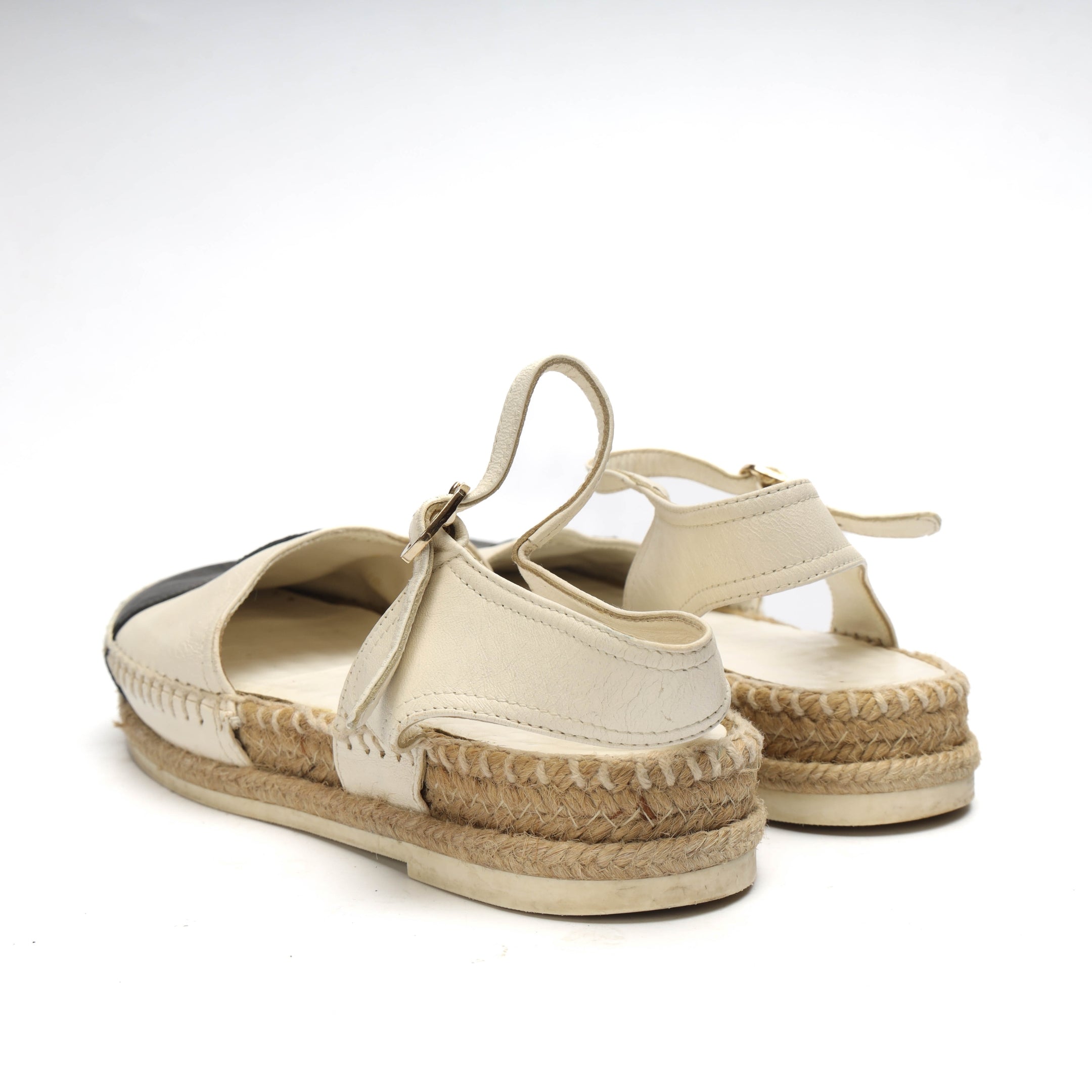 Chanel CC Cap Toe Ankle Strap Espadrilles